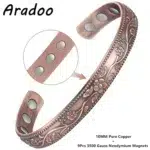 Premium Pure Copper Bracelets Women Vintage Style Magnetic Therapy Open Cuff Bangle Jewelry Gifts Antique Copper Plated Plant Pattern - Image 9