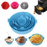Airfryer Silicone Basket Reusable Oven Baking Tray Silicone Mold For Air Fryer Pizza Fried Chicken Basket Air Fryer Accessories