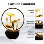 Tabletop Water Fountain with LED Ring Light | USB Powered Desktop Waterfall Fountain with Natural Rocks | Indoor Relaxation Meditation Fountain for Home and Office Decor - Image 5