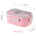 Eco Wheat Straw Bento Lunch Box with Handle – 3-Compartment Portable Meal Container (Microwave-Safe) - Image 8