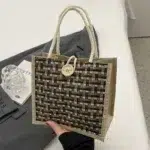 Retro Braided Jute Tote Bag – Large Capacity Beach & Grocery Bag, Women’s Boho Handbag & Lunch Tote - Image 15