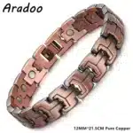 ARADOO Men's Pure Copper Bracelet 3500 Gauss 3X Strongth Magnetic Therapy Link Bracelets - Image 14