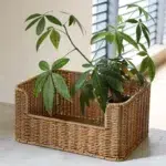 Imitation Rattan Drawer Basket  Study  Office Book and Document Storage Basket  Cabinet Sorting Basket