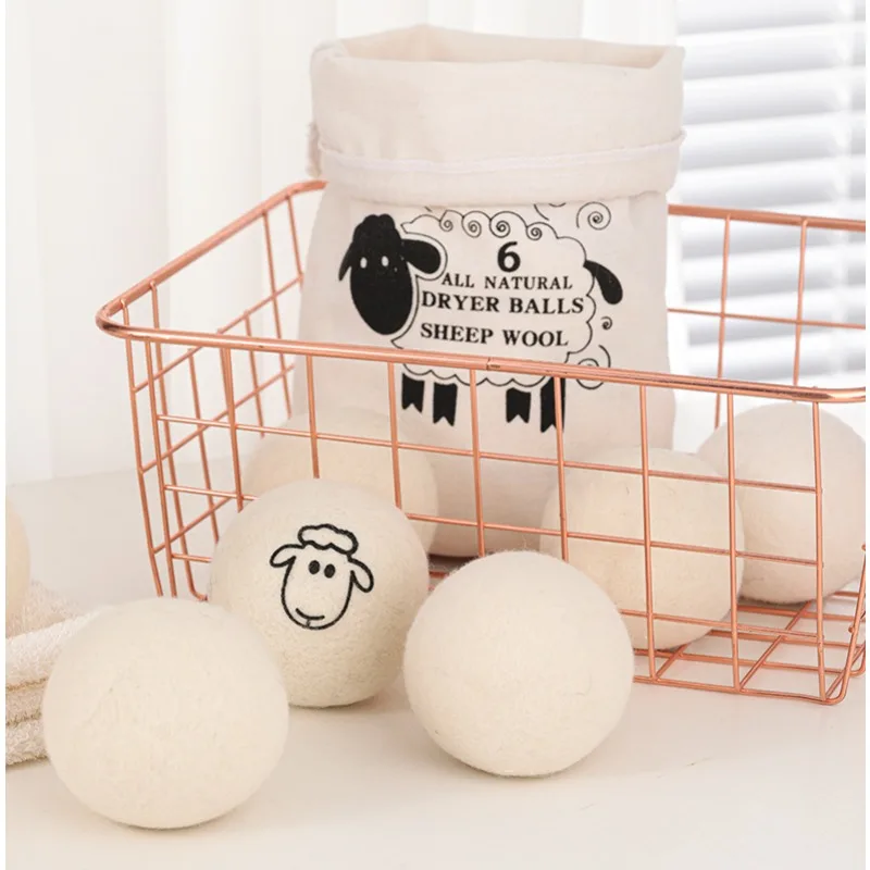 S154ea9983ce64627a804a9590bbd5fb4L.webp 6pcs Eco-Friendly Wool Dryer Balls - Natural Fabric Softener, Reduce Static & Shorten Drying Time- Chemical-Free - Image 1