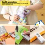 Mini Bag Sealer 2 in 1 Rechargeable Heat Seal With Cutter Magnet Bag Resealer Machine Plastic Bags Snack Bags Portable USB Food Package - Image 5