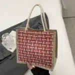 Retro Braided Jute Tote Bag – Large Capacity Beach & Grocery Bag, Women’s Boho Handbag & Lunch Tote - Image 13