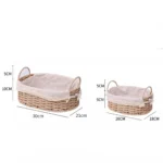 Wicker Storage Baskets for Shelves Organizing Decorative Natural Paper Rope Woven Serving Baskets Trays with Handle Liner - Image 10