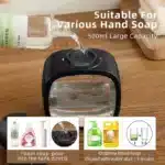 Wall Mounted Automatic Foam Soap Dispenser 500ml | Smart Touchless Induction Sensor Hand Washing Machine | USB Type-C Rechargeable IPX5 Waterproof Bathroom Dispenser - Image 5
