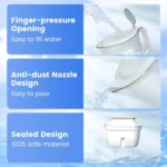 Vortopt 3.5L Water Purifier Filters Pitcher 200 Gallon Fast Filter Water Purification Coffeeware Teaware Drinking Jug BPA Free - Image 2