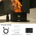 Aroma Diffuser Air Humidifier Ultrasonic Cool Mist Maker Fogger LED Essential Oil Flame Lamp Diffuser 180ml USB 5V Touch Control - Image 10