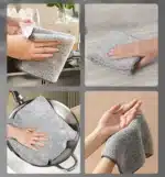 Bamboo Charcoal Microfiber Dishcloths | Super Absorbent Oil Resistant Kitchen Cleaning Cloths | Antibacterial Thickened Reusable Kitchen Wipes | 1 to 50 Pack 25x25cm - Image 7