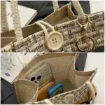 Retro Braided Jute Tote Bag – Large Capacity Beach & Grocery Bag, Women’s Boho Handbag & Lunch Tote - Image 6