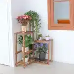 Plant Corner Stand 6 Tier Wood Shelf Indoor Outdoor Garden Patio Display Shelves Rack Flowers Succulents Planter Pots Pine Carbon - Image 6
