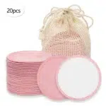 Double Round Makeup Remover Pads 20Pcs + Cleaning Mesh Bag, Machine Washable, Reusable, Suitable for All Skin Types - Image 14