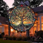 5.9inch Tree of Life Wall Art Decor Sun Hanging Sign Round Indoor Outdoor Window Acrylic Welcome Plate Pendant Decoration - Image 3