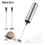 Electric Milk Frother Maker Wireless Handheld Stainless Steel Coffee Cappuccino Foam Maker USB Egg Beater Portable Blender