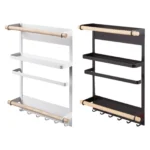 Magnetic Fridge Shelf Wall Holder Space Saving Moveable Multifnctional with Hook Magnetic Spice Rack Refrigerator Organizer - Image 2