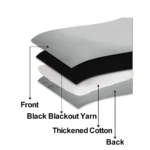 1panel 100% Blackout Winter Curtain, Solid Colour Warm Curtains for Living Room, Bedroom, Add Cotton Curtains Grommet Top - Image 3