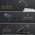 Portable Clip-On Night Reading Lamp | USB Rechargeable Book Light | 3 Colour Temperatures Warm Cool Daylight | Flexible Gooseneck Desk Lamp - Image 5