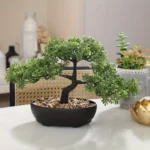 1pc Artificial Bonsai Tree: A Zen Garden Accent Artificial Plant PP Material Black Planter Home Office Party Decoration