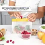 Reusable PEVA Silicone Food Storage Bags | Leakproof Stand-Up Ziplock Freezer Bags | BPA-Free Sandwich Snack and Meal Prep Bags | S, M, L Sizes - Image 4