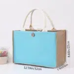 DIY Blank Canvas Tote Bag for Painting and Crafts | Large Plain Burlap-Style Reusable Shopping Bag | Eco-Friendly Handheld Craft Bag for Women - Image 6