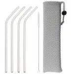 5pcs 304 Stainless Steel Straws Gold Reusable Straws Set Bent Drinking Straw With Bag Cleaning Brush Party Home Bar Accessory - Image 7