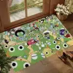 Cartoon Funny Keroro Gunsou Frog Floor Mat Floor Carpet Kids Room Bedroom Decoration Balcony Anti Slip Doormat Hotel Flannel Polyester - Image 11
