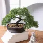 Artificial Bonsai Tree Zen Garden Accent PP Material Black Planter Home Office Party Decoration Desktop Artificial Plant 1 Piece - Image 4