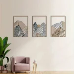 3-Piece Metal Wall Art Set | Modern Mountain Landscape Square Hollow Design | Decorative Wall Decor for Living Room Bedroom and Home | Lightweight Easy Hang Wall Mount - Image 6