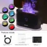 Aroma Diffuser Air Humidifier Ultrasonic Cool Mist Maker Fogger LED Essential Oil Flame Lamp Diffuser 180ml USB 5V Touch Control - Image 8