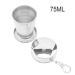 Portable Stainless Steel Collapsible Travel Cup | Telescopic Folding Coffee Mug with Lid and Keychain | Reusable Eco-Friendly Cup in 75ml to 450ml Sizes for Camping and Travel - Image 10