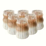 4/6pcs Stripe Glass Cup Could Cup Smooth Surface Bubble Cup Heat-resistant Tumbler for Iced Coffee, Juice, Beverage, Milk, Tea