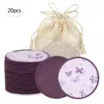 Double Round Makeup Remover Pads 20Pcs + Cleaning Mesh Bag, Machine Washable, Reusable, Suitable for All Skin Types - Image 8