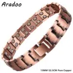 ARADOO Men's Pure Copper Bracelet 3500 Gauss 3X Strongth Magnetic Therapy Link Bracelets - Image 11