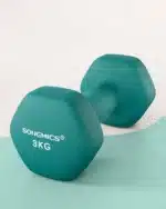 Dumbbells Set of 2 | 2 x 3kg Hexagon Neoprene Coated Dumbbells | Women Strength Training | Comprehensive Fitness Exercise Home Gym - Image 4