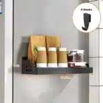 2 Layer Magnetic Refrigerator Shelf Organiser | Wall Mounted Metal Fridge Side Storage Rack | Kitchen Seasoning Bag and Spice Organiser for Fridge and Kitchen Wall - Image 10