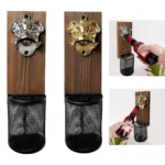 Magnetic Wall Mounted Bottle Opener with Cap Catcher Decorative Bar Kitchen UK - Image 2
