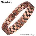 ARADOO Men's Pure Copper Bracelet 3500 Gauss 3X Strongth Magnetic Therapy Link Bracelets - Image 10