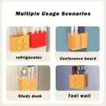 1/4pc Magnetic Storage Box Refrigerator Entrance Door Shelf Organizer Building Block Wall Mounted Rack Home Kitchen Decor Holder - Image 6