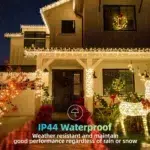 Solar Icicle Curtain Fairy Lights 3.5M | 96 LED Outdoor Waterproof IP65 String Lights | Warm White Multicolour Garden Wedding Christmas Party Eaves Decor - Image 4