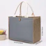 DIY Blank Canvas Tote Bag for Painting and Crafts | Large Plain Burlap-Style Reusable Shopping Bag | Eco-Friendly Handheld Craft Bag for Women - Image 9