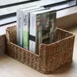 Imitation Rattan Drawer Basket  Study  Office Book and Document Storage Basket  Cabinet Sorting Basket - Image 4