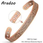Premium Pure Copper Bracelets Women Vintage Style Magnetic Therapy Open Cuff Bangle Jewelry Gifts Antique Copper Plated Plant Pattern - Image 10