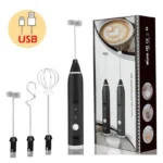 USB Electrical Milk Frothers Electric Handheld Blender with Mini Coffee Maker Whisk Mixer for Coffee Cappuccino Cream Foamer - Image 7