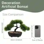 Artificial Bonsai Tree Zen Garden Accent PP Material Black Planter Home Office Party Decoration Desktop Artificial Plant 1 Piece - Image 14