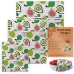 3PC/SET Beeswax Food Wraps Reusable Environmental Organic Cotton Wax Cloth Replace Household Plastic Wrap Washable Lemon Pattern - Image 16