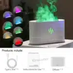Aroma Diffuser Air Humidifier Ultrasonic Cool Mist Maker Fogger LED Essential Oil Flame Lamp Diffuser 180ml USB 5V Touch Control - Image 9