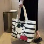 Disney Snoopy Cute Cartoon Large Capacity Canvas Bag for Female Students To Hold Books Tote Mommy Bag - Image 5