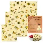 3PC/SET Beeswax Food Wraps Reusable Environmental Organic Cotton Wax Cloth Replace Household Plastic Wrap Washable Lemon Pattern - Image 15